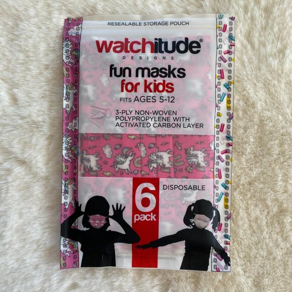 Unicorn Pattern Facial Masks Fabric and Disposable Pack Bundle Kid Size 5-12 - Picture 5 of 8